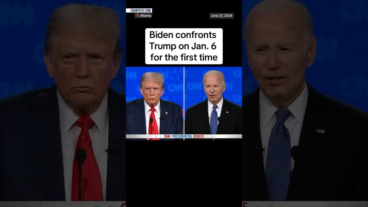 Biden confronted Trump on his remarks about pardoning those convicted of crimes related to Jan. 6.