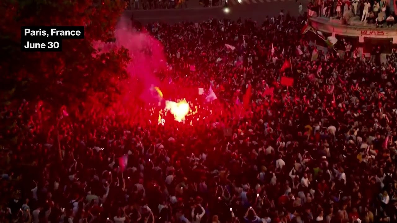French Elections: Crowds Gather at Place de la Republique in Paris