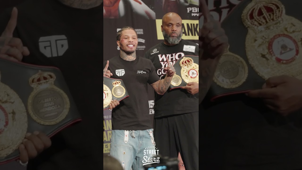 Gervonte Davis FLEXING WORLD CHAMPIONSHIP BELTS at press conference!