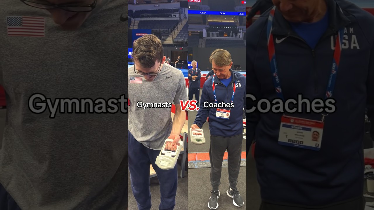 Grip strength challenge at Olympic Trials! 💪🏼#USAGTrials24 #ParisOlympics #olympics #gymnastics