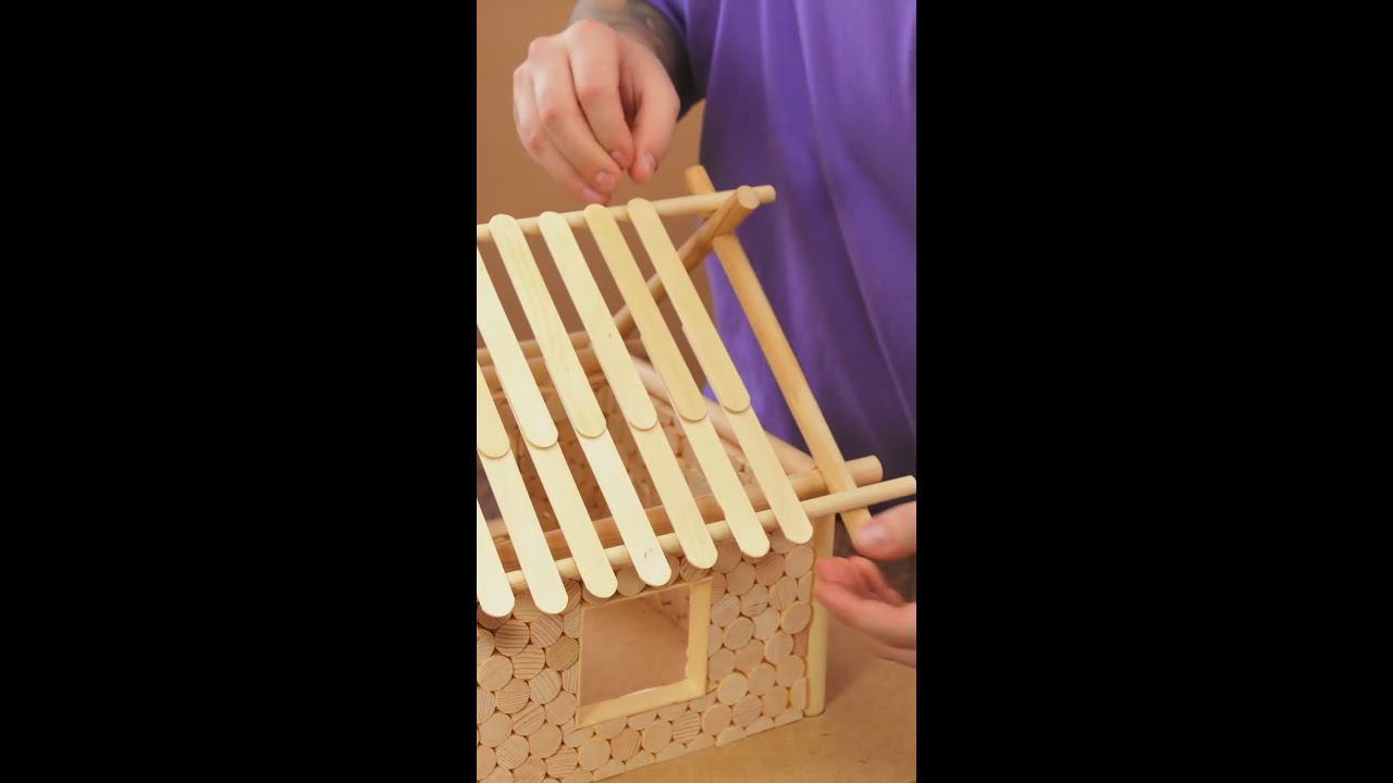 Mini wooden house for squirrels or birds