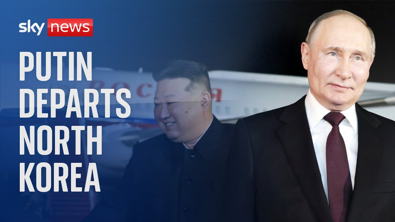 Russian President Vladimir Putin departs Pyongyang in North Korea