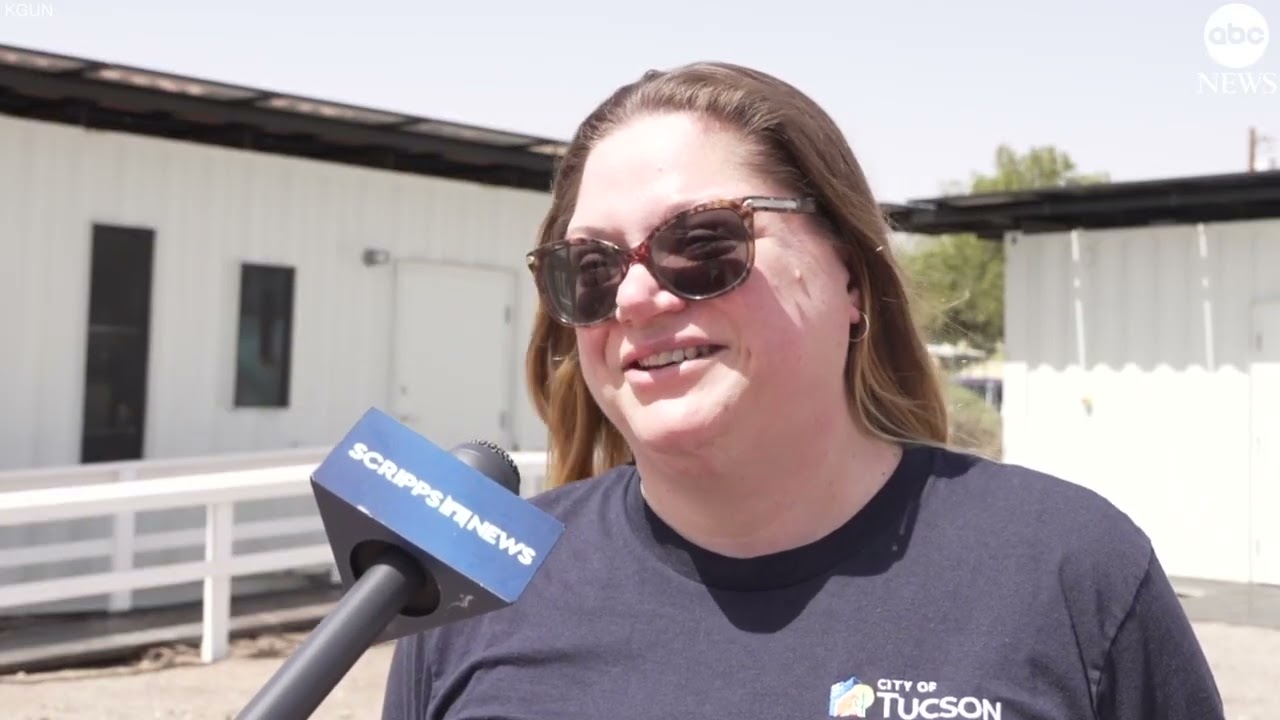 Shipping containers repurposed as cooling stations