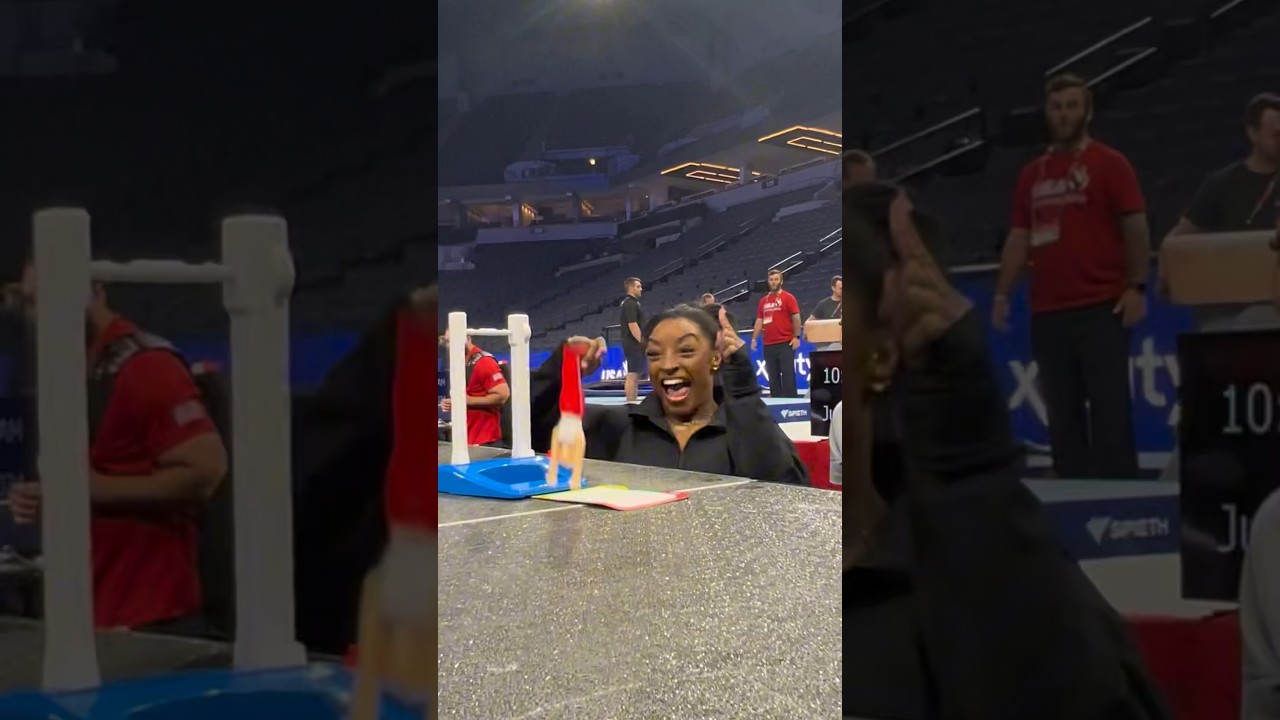“That’s just about how I landed on the bars today” 😂😭 #gymnastics #simonebiles #usagtrials24 #fail