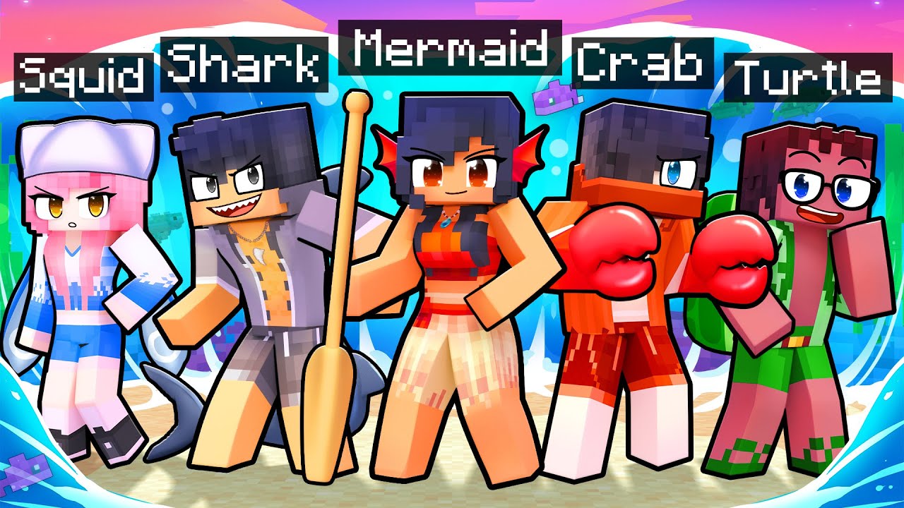 10 FRIENDS on one OCEAN BLOCK in Minecraft!