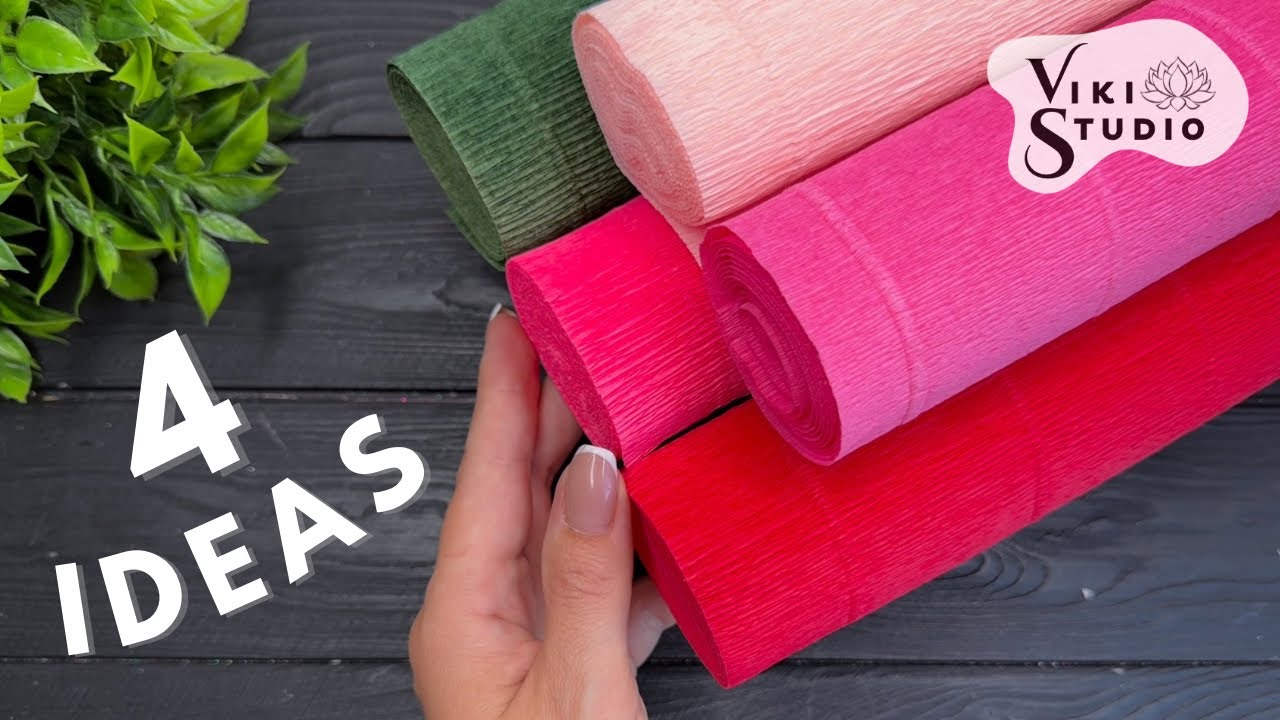 4 IDEAS 💥 Crepe Paper Decoration Ideas Crepe Paper Flowers
