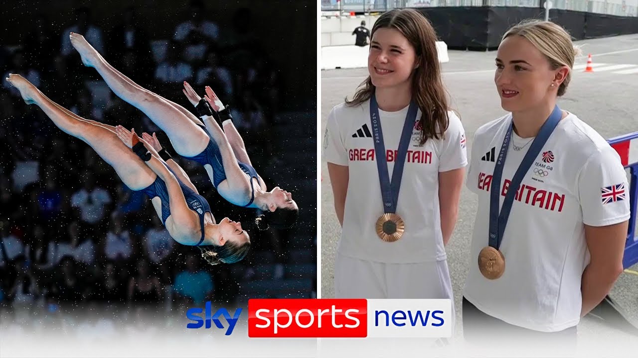 Andrea Spendolini-Sirieix & Lois Toulson react to winning a bronze medal for Team GB