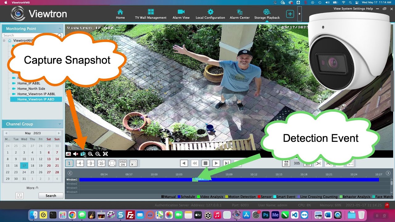 Capture Security Camera Snapshots Remotely via CMS Software for Mac and Windows