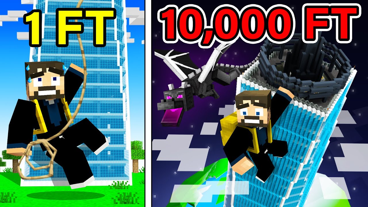 Climbing a 7,803,635 Floor Skyscraper in Minecraft