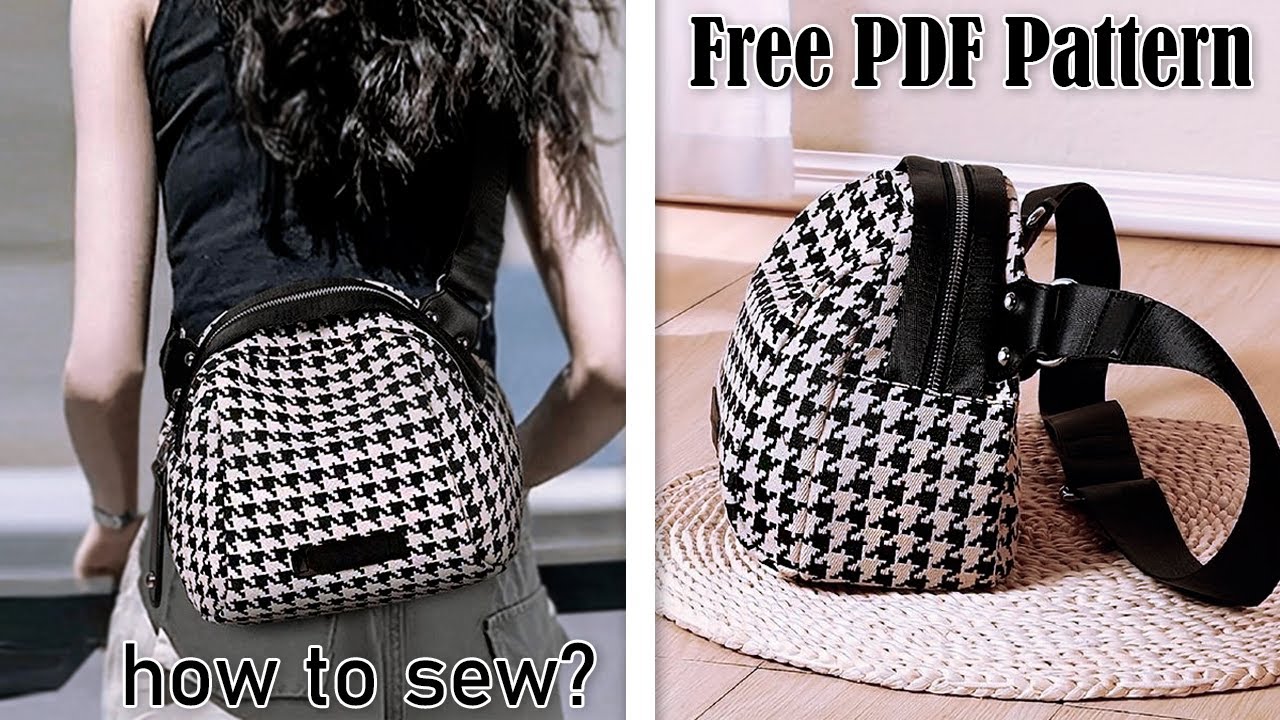 DIY Zipper Bag Sewing Popular Print Crossbody From Cloth at Home Making