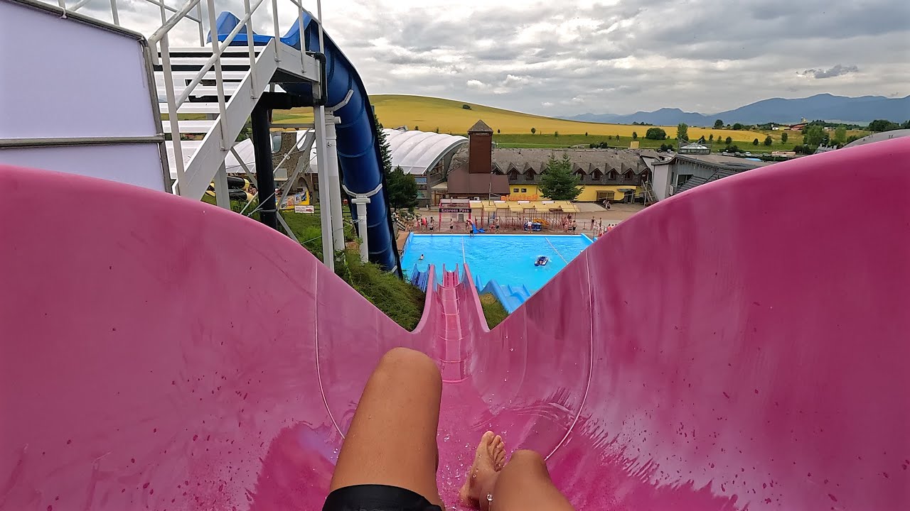 Double Fall 🍇 Water Slide 💦 at Tatralandia 🇸🇰