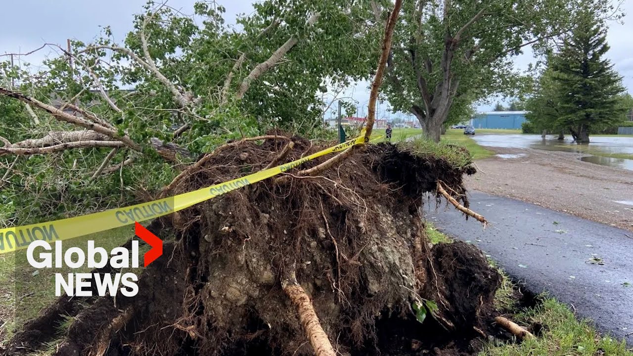 Ferocious winds, hail cause widespread damage in southern Alberta