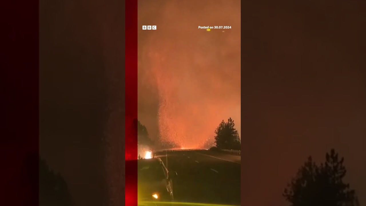 ‘Fire devils’ spotted as California wildfire doubles in size. #ParkFire #Wildfire #BBCNews