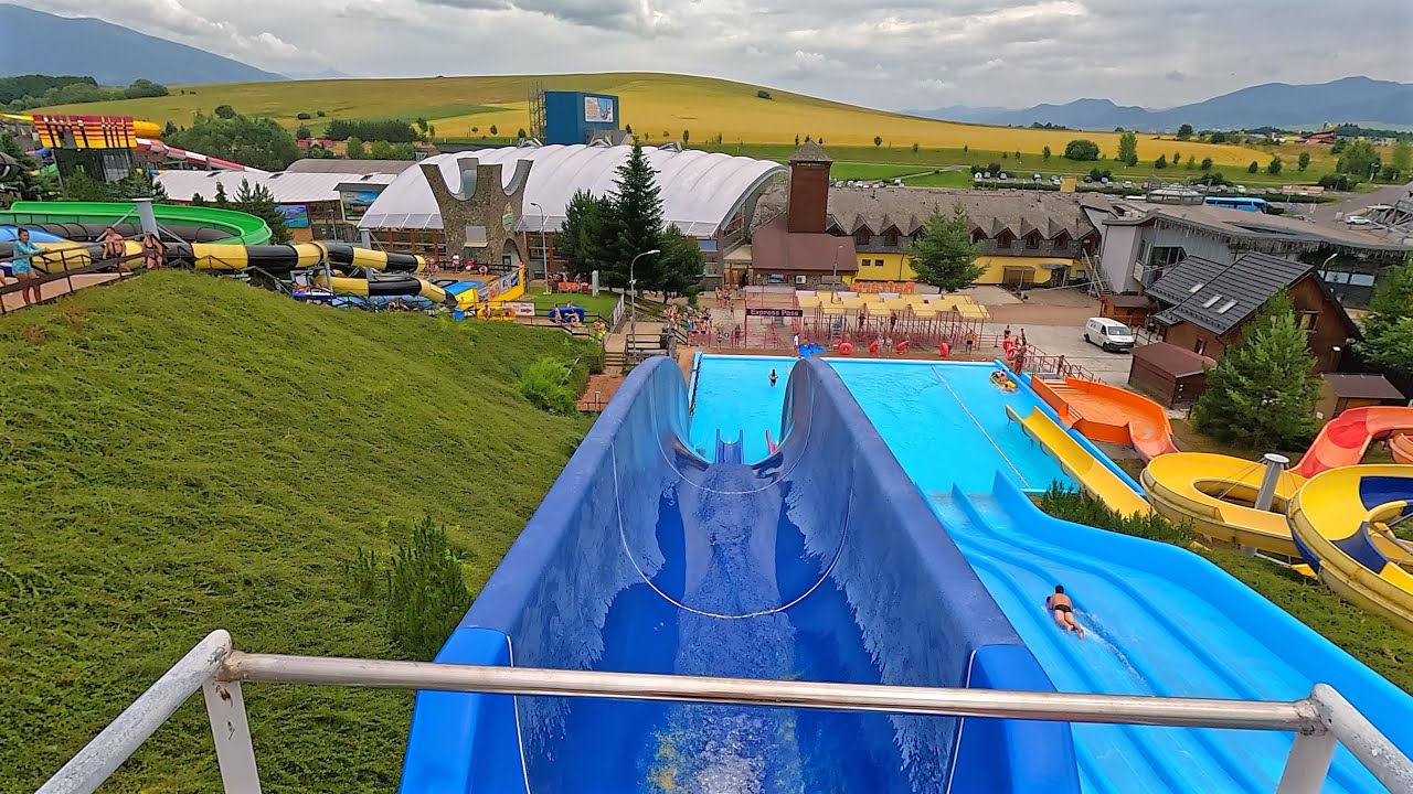 Free Fall ☀️ Water Slide 💦 at Tatralandia 🇸🇰