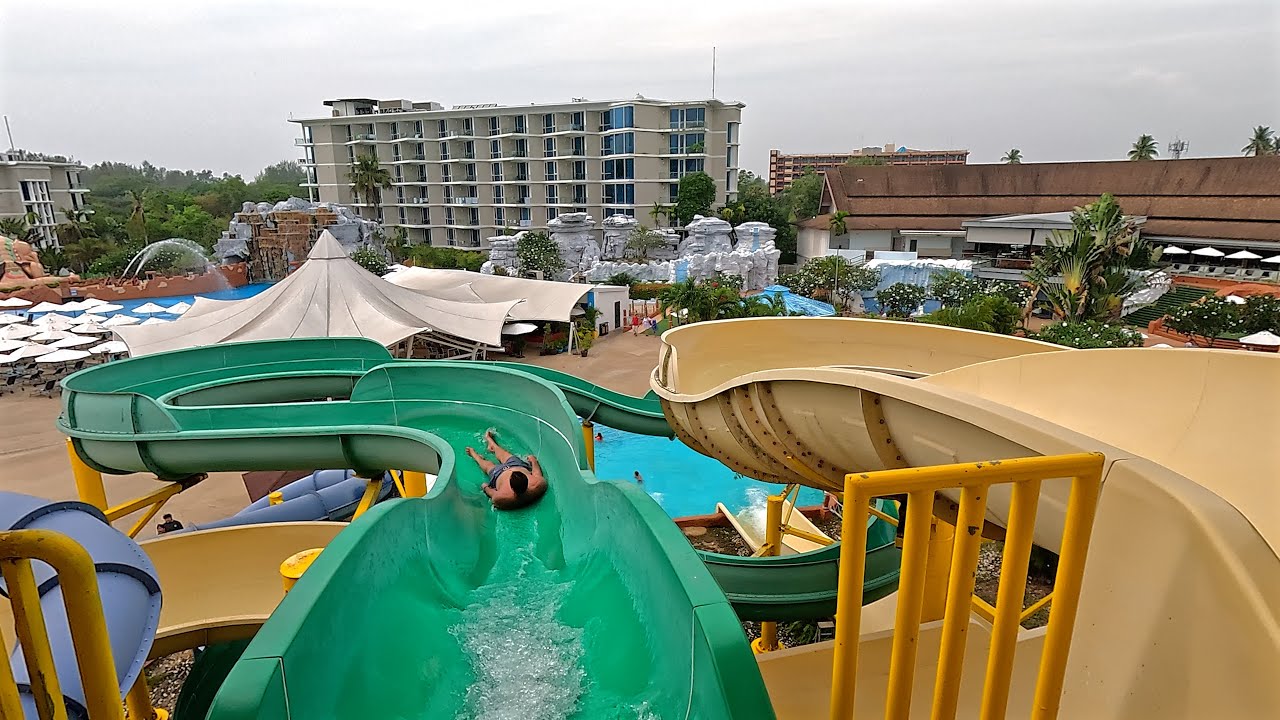 Green Body 🔫 Water Slide 💦 at Splash Jungle Phuket 🇹🇭