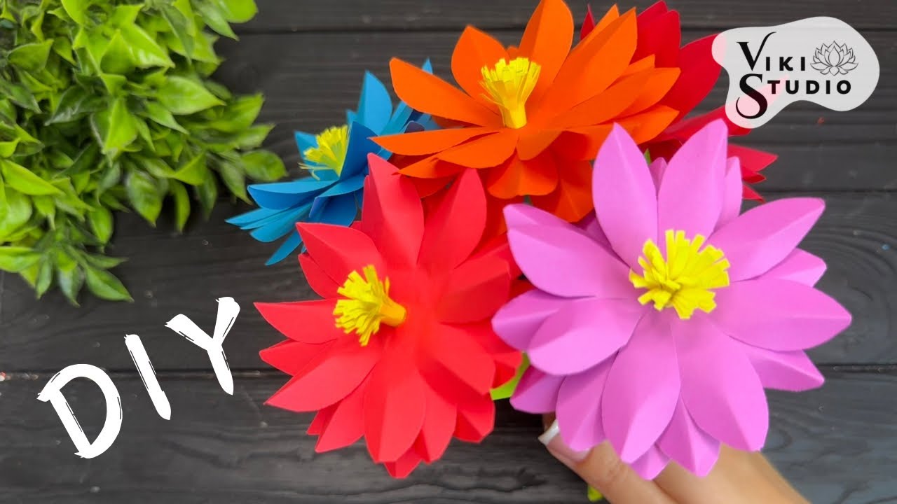 How to make 3D Paper Flowers DIY Paper Craft Ideas Flowers