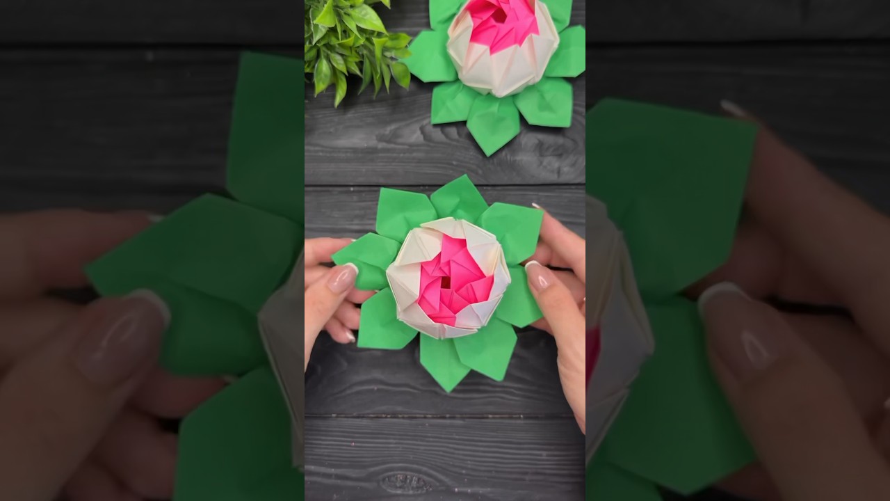 How to make Easy Paper Flowers Origami Lotus #shorts