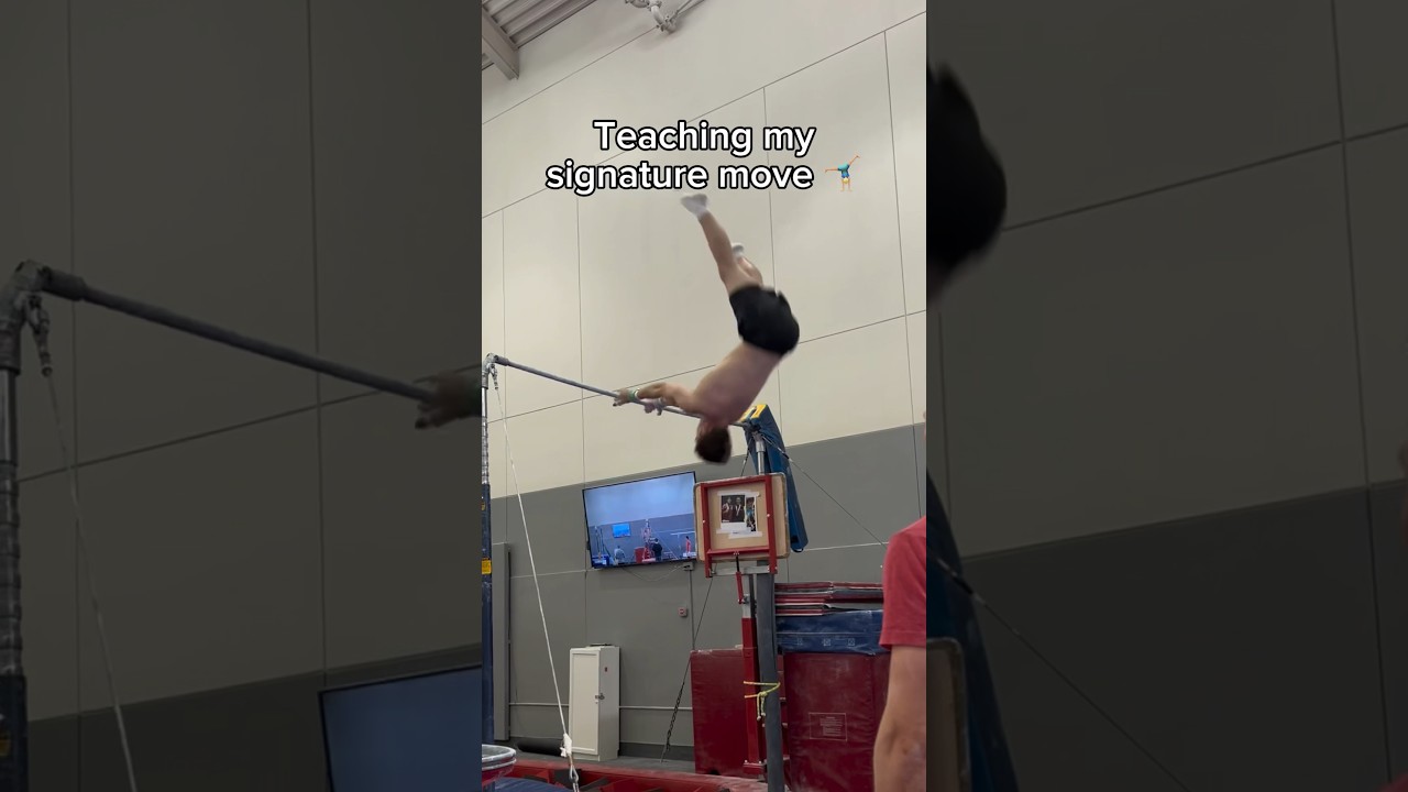 I tried to teach @sophiacampanagymnast my signature move 🤸🏼‍♂️ #gymnast #gymnastics #olympics