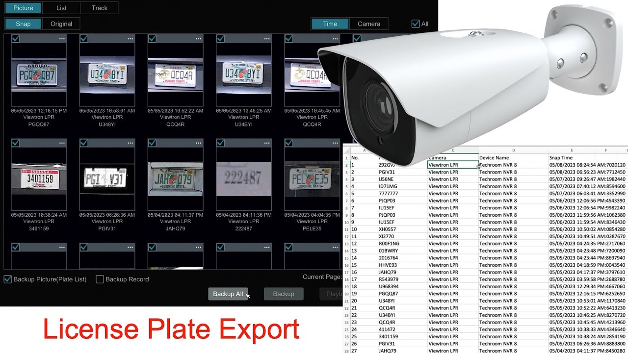 LPR Camera System License Plate Database Export