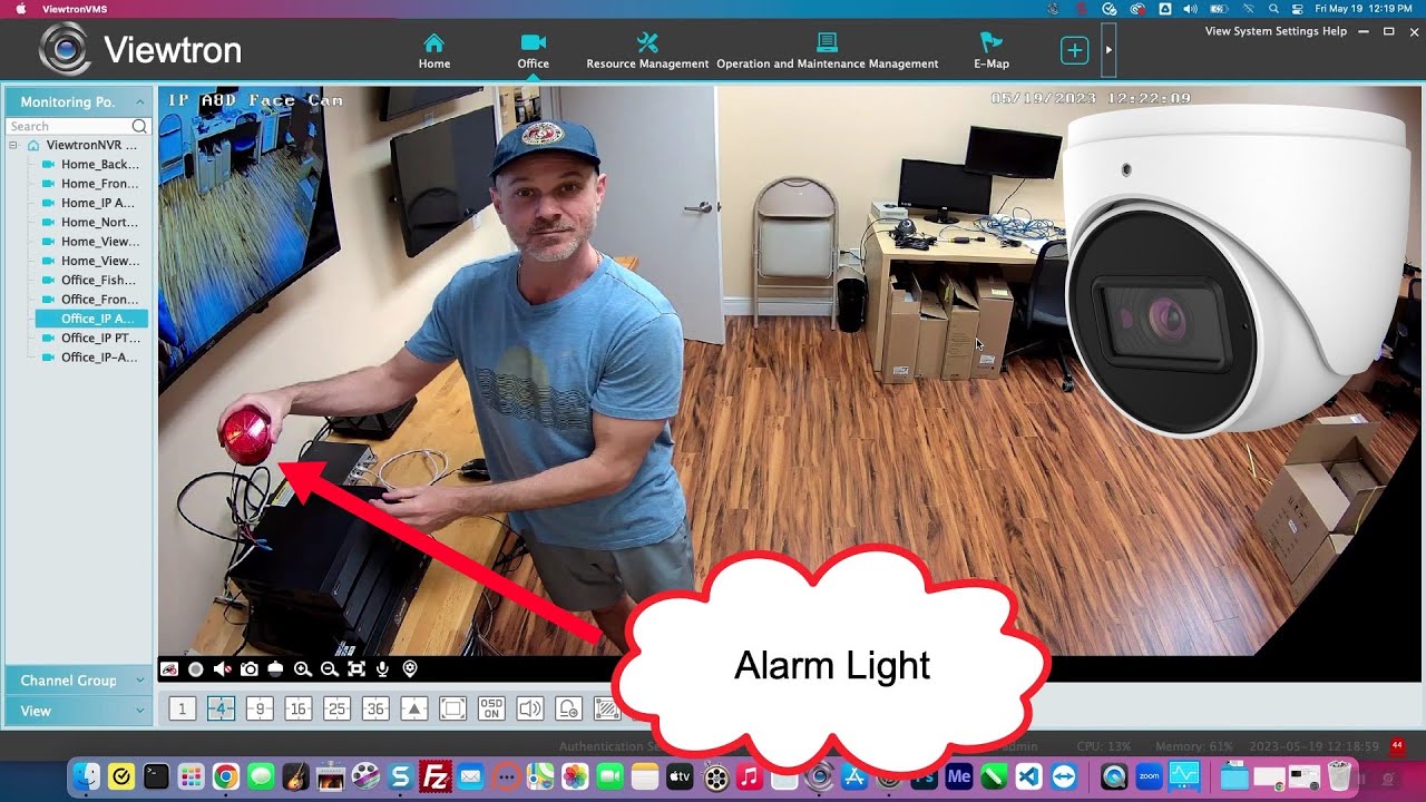 Manually Trigger Security Camera DVR Alarm Output from Desktop Software