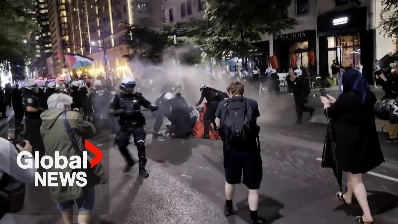 Montreal police clash with pro-Palestinian protesters following dismantling of McGill encampment