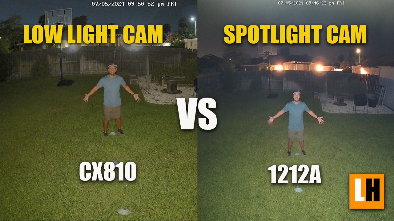 Reolink Low Light vs Regular IR Spotlight Security Cameras CX810 vs 1212A