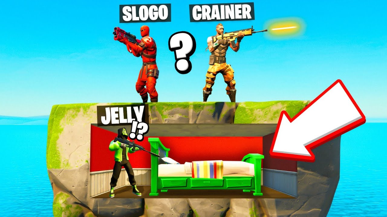 *SECRET BASE* Troll In BED WARS! (Fortnite)