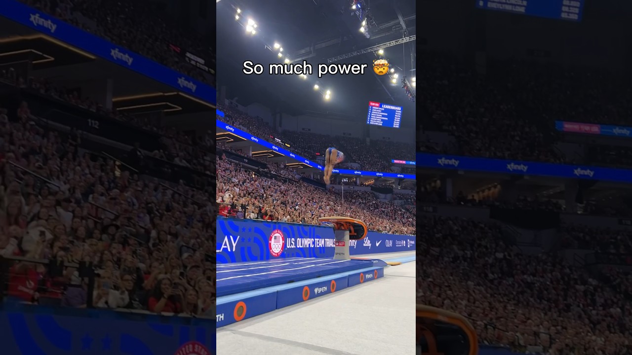 Simone’s face of disappointment after landing the hardest vault in the world 😭 #olympics #gymnast