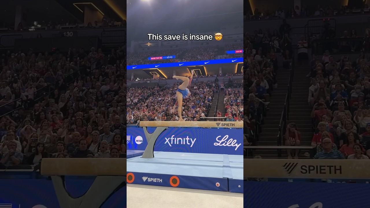 Suni Lee should get extra points for this save 😱 #gymnastics #gymnast #save #olympics #sunilee #wow