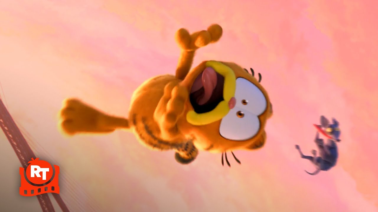 The Garfield Movie (2024) – Thrown Off the Bridge