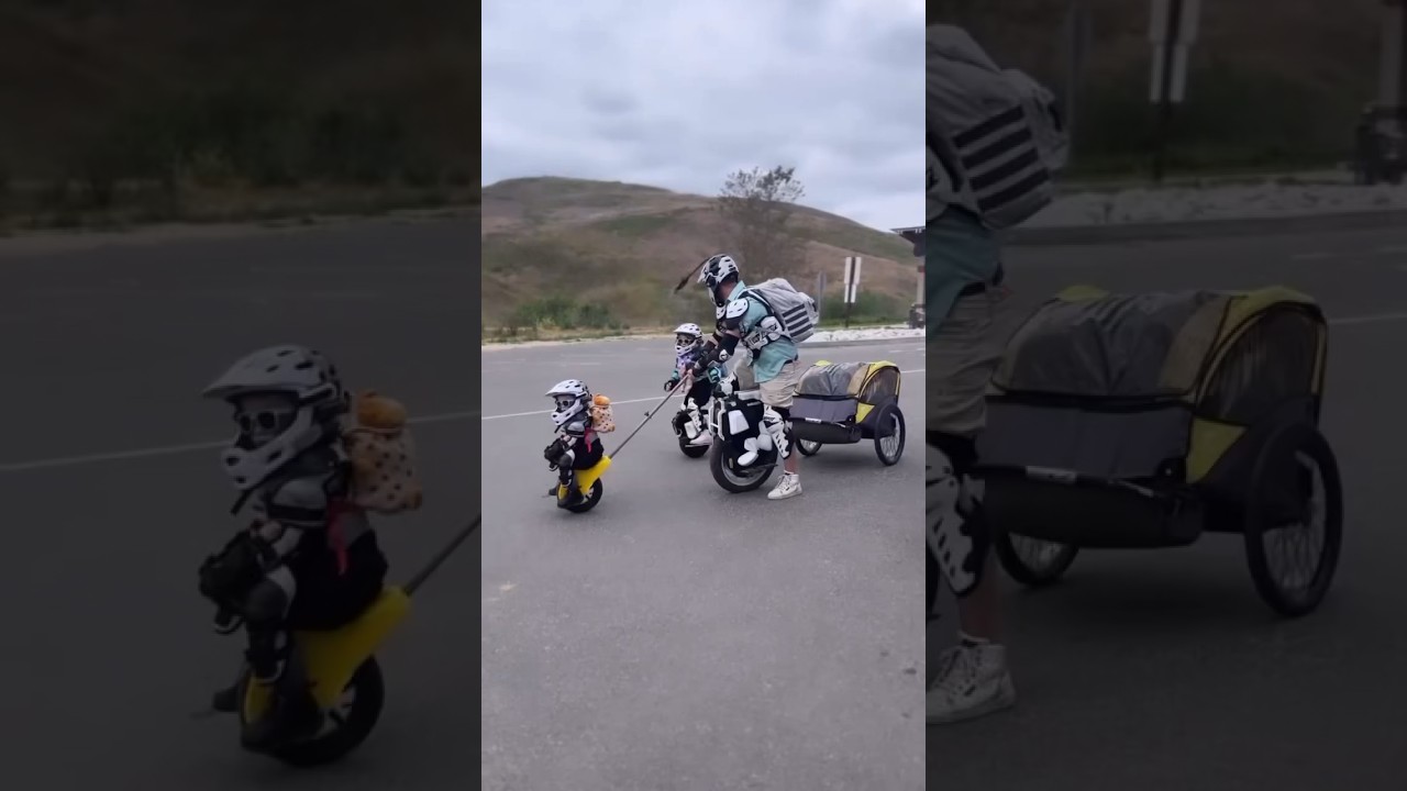 They’ve turned family time into unicycle time…😅 #unicycle #family #cute