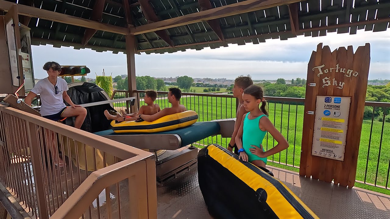 Tortuga Sky ☄️ Water Slide 💦 at Caribe Bay Venice 🇮🇹
