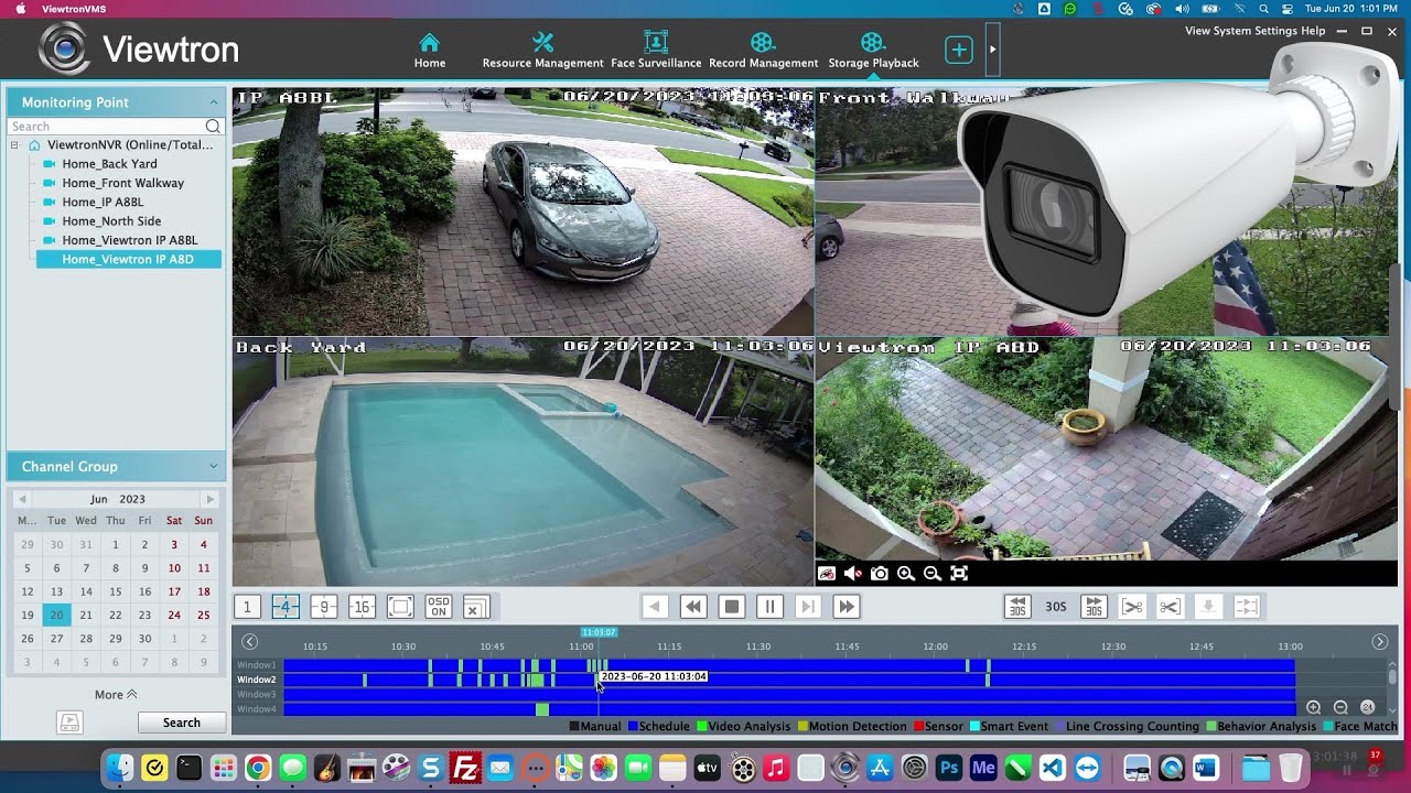 Viewtron Security Camera System PC Software Video Playback