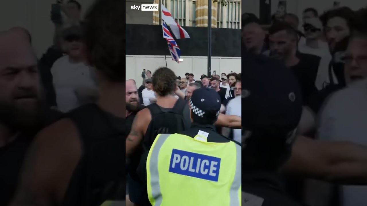 Violence breaks out at Downing Street protest