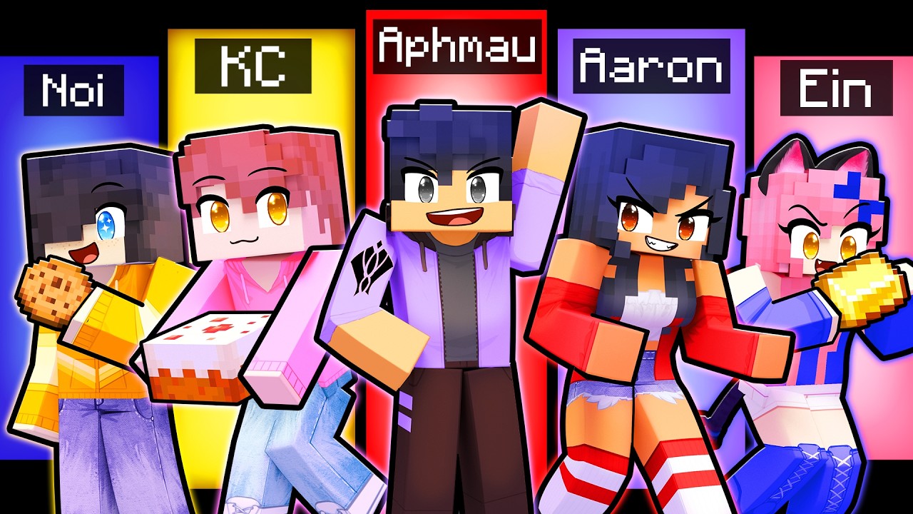 10 FRIENDS on one APHMAU BLOCK in Minecraft!
