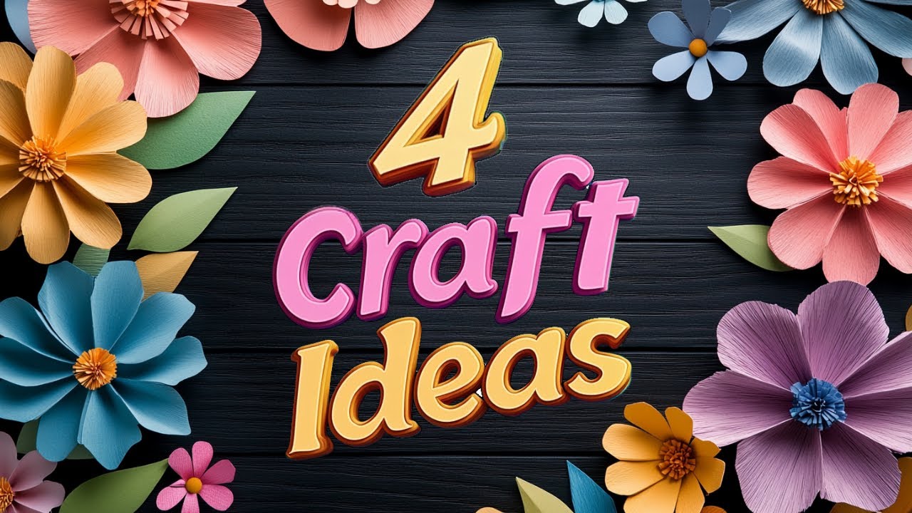 4 IDEAS 💥 Paper Decoration Easy Craft Ideas Paper Flowers