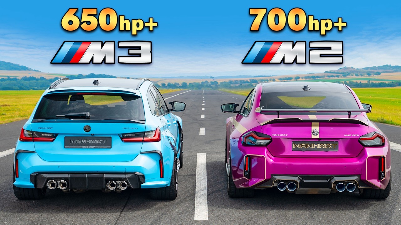 715hp BMW M2 v Manhart M3 Touring: DRAG RACE