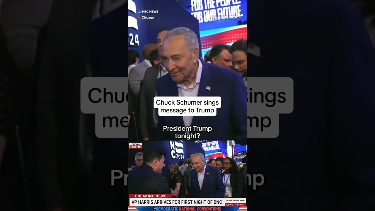 Chuck Schumer sings message to Trump
