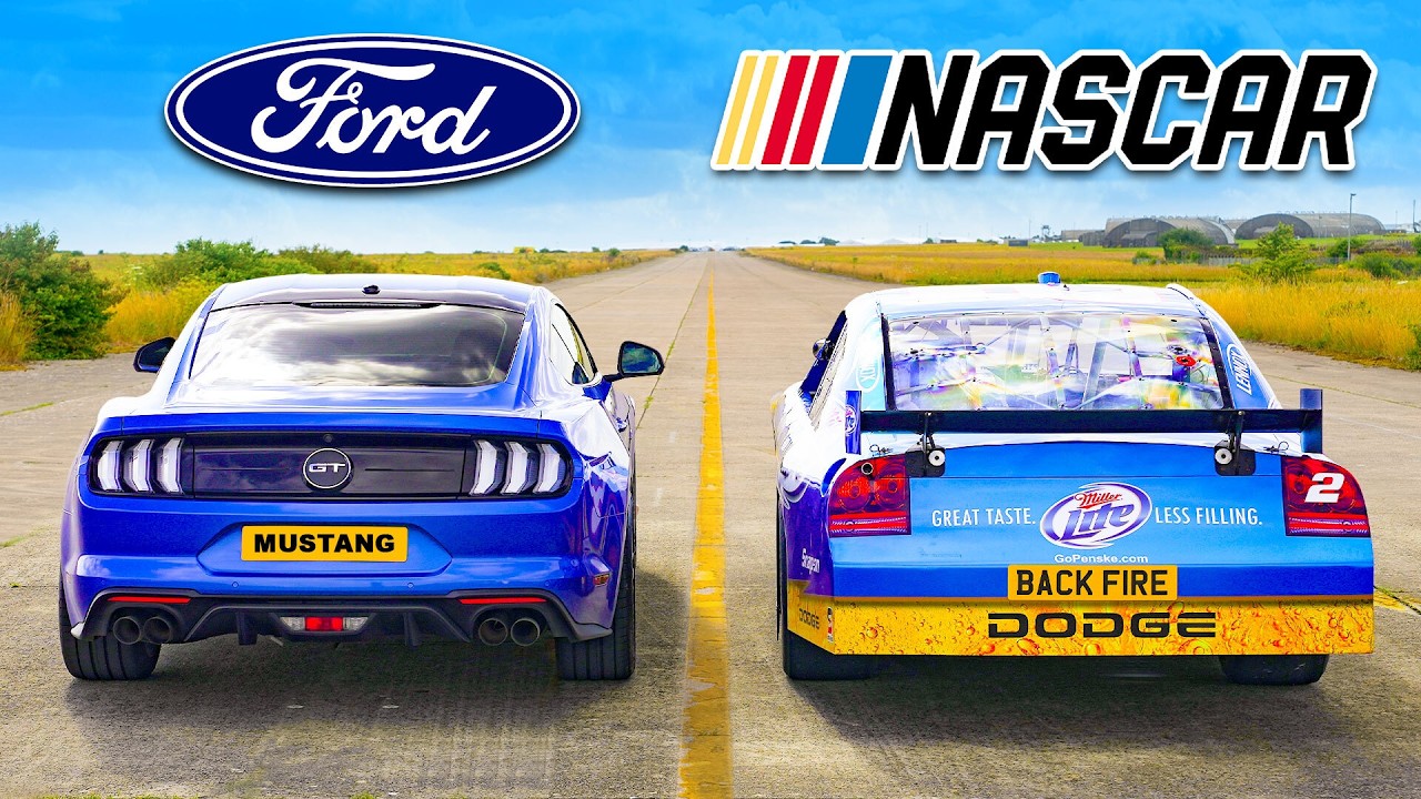 Dodge NASCAR v Ford Mustang: DRAG RACE