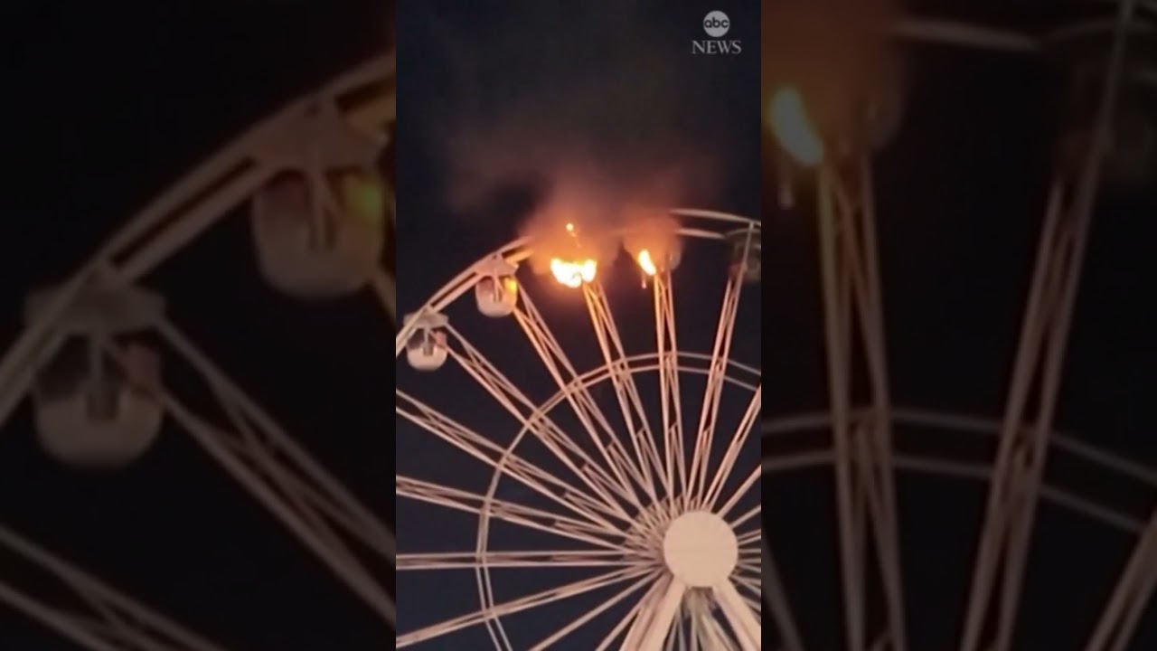 Ferris wheel catches fire at music festival in Leipzig, Germany