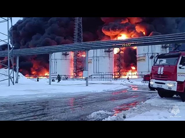 Fire burns for third day at Russian oil depot hit by Ukrainian drone strike