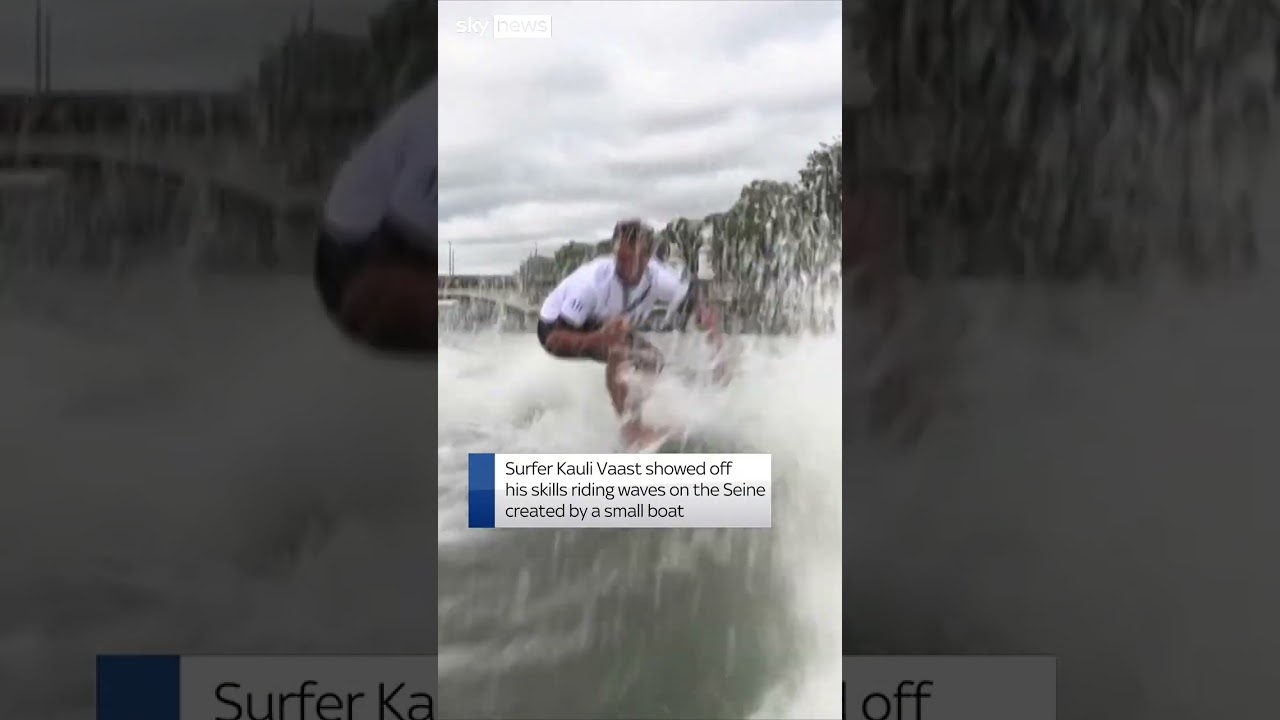 French gold medallist surfs the Seine