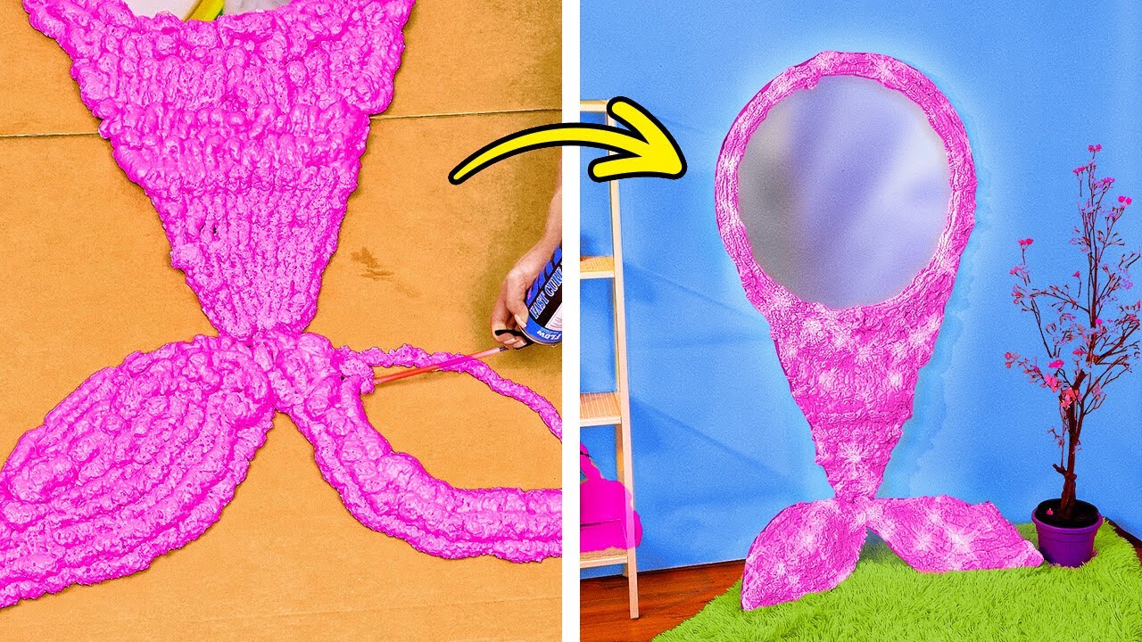HOW TO CREATE MAGICAL MERMAID MIRROR & STYLISH HOME DECOR! 🧜‍♀️✨