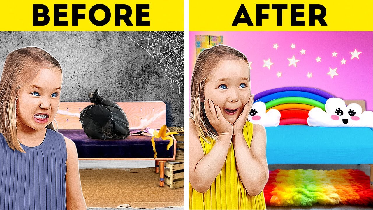 INCREDIBLE KID’S ROOM MAKEOVER ☁️💖 LOW-BUDGET DECOR CRAFTS