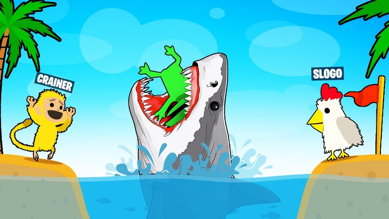 MEGA SHARK vs. 3 Noobs! (Ultimate Chicken Horse)