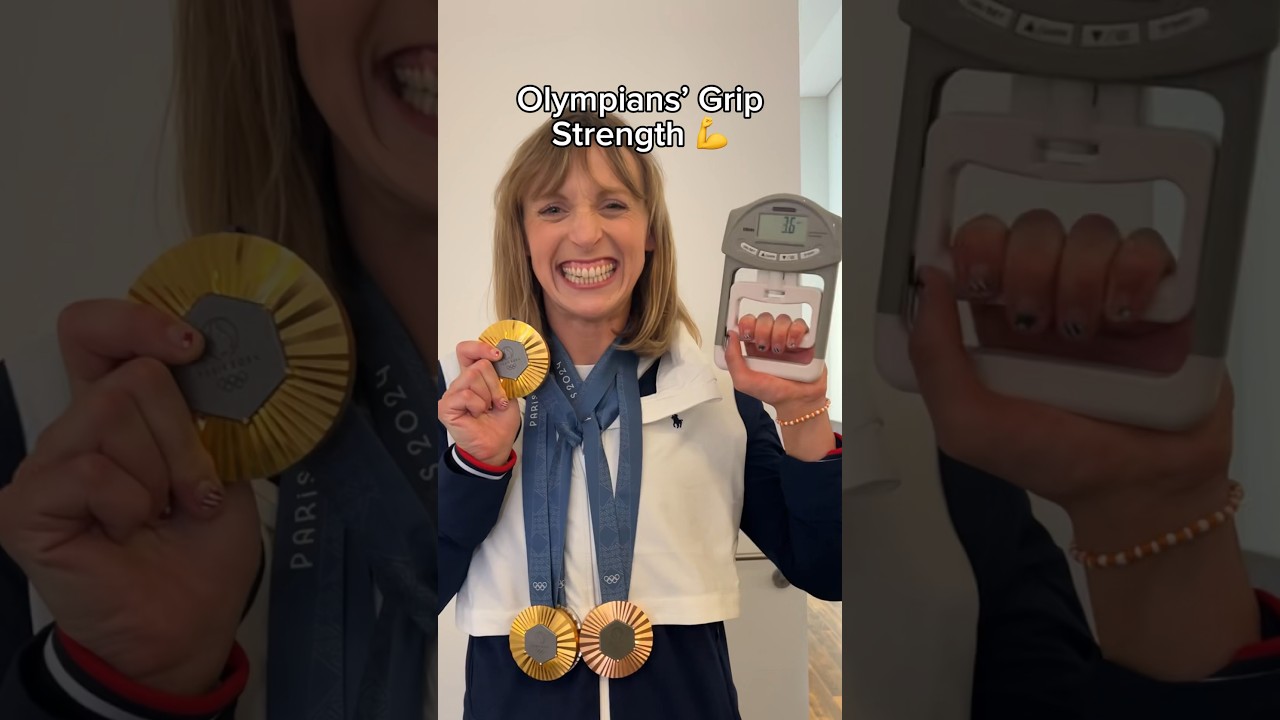 Olympians’ grip strength test! 💪 #olympics #olympians #strength #sports #paris2024 #gripstrength