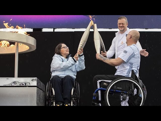Paralympians light the flame at the birthplace of the games in England