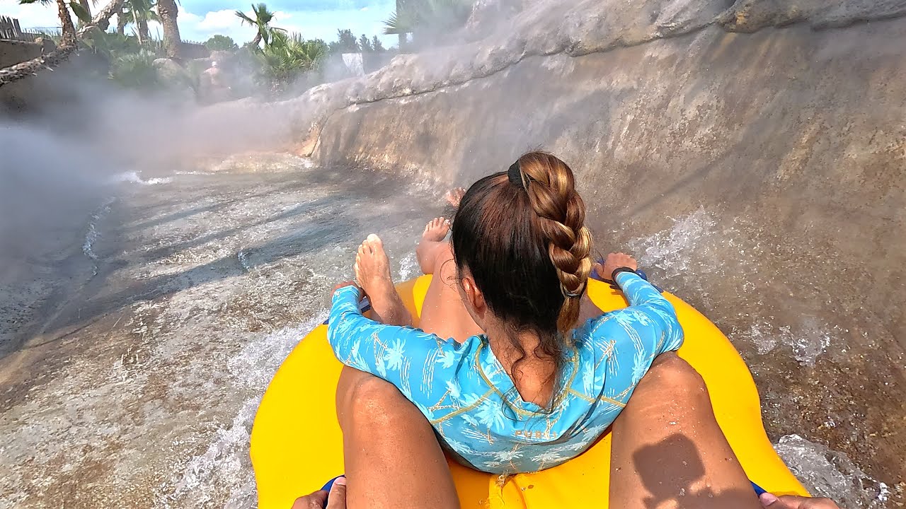 Silver Waterfalls Water Slide 💦 at Caribe Bay Venice 🇮🇹