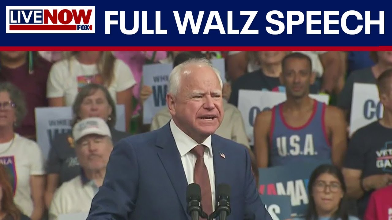 Tim Walz speaks at rally in home state of Nebraska  | LiveNOW from FOX