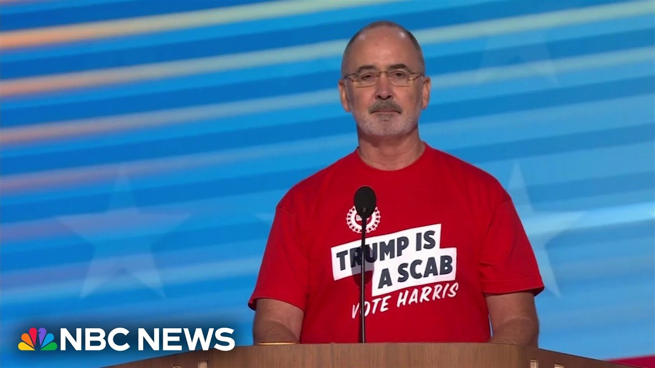 UAW President Shawn Fain calls Trump a scab in DNC remarks